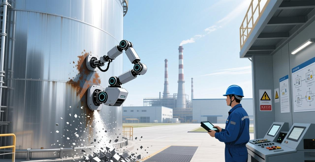 图片[5]-Anti-corrosion Construction Of The Outer Wall Of Vertical Storage Tanks: A Real Case Of Rust Removal And Spraying Construction Of Wall-climbing Robot Storage Tanks-Dalian Fuhong Machinery Co., Ltd