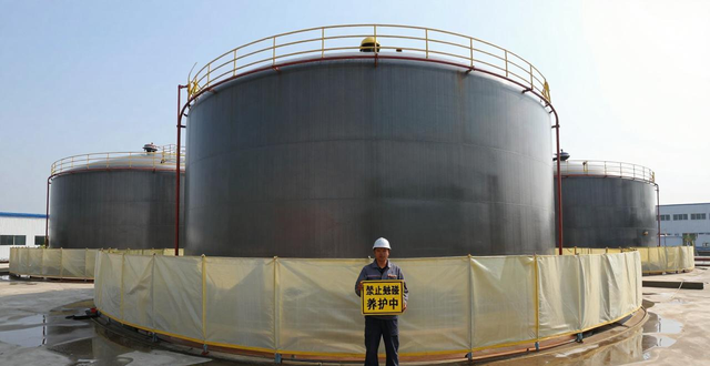 大型罐体铆焊后内外壁喷漆防腐_储油罐防腐涂料选择_大型储油罐外壁除锈喷涂施工
