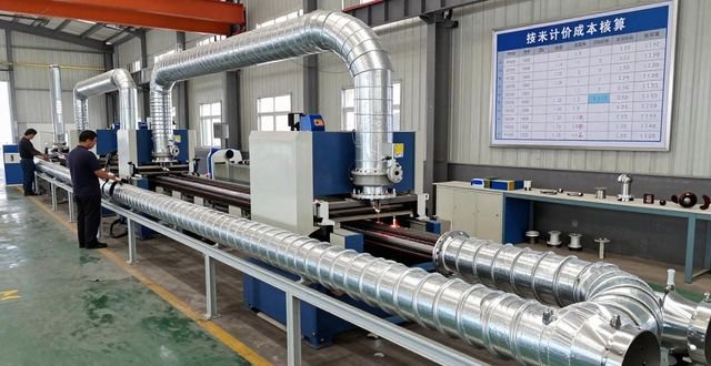 中央空调排气管镀锌螺旋风管_中央空调通风管道（白铁/镀锌板）铆焊加工_工业送排风通风管加工