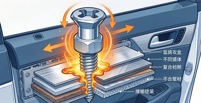 汽车白车身连接工艺_点焊螺接电弧焊对比_各种金属材料（碳钢、不锈钢、铝、铜）铆焊