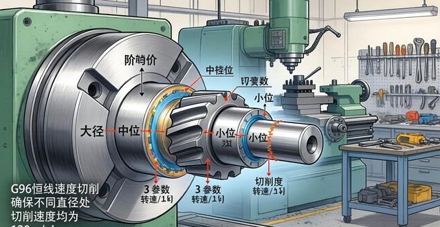 CNC铣削与CNC车削区别_FANUC数控车削G96恒表面切削速度指令_G97主轴转速恒定指令