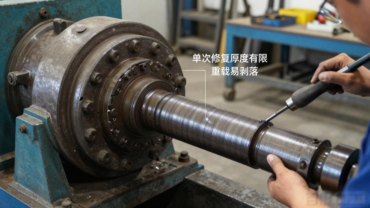 颚破机偏心轴轴承位磨损铆焊修复_福世蓝高分子复合材料现场修复_水泥厂破碎机轴轴承位磨损修复