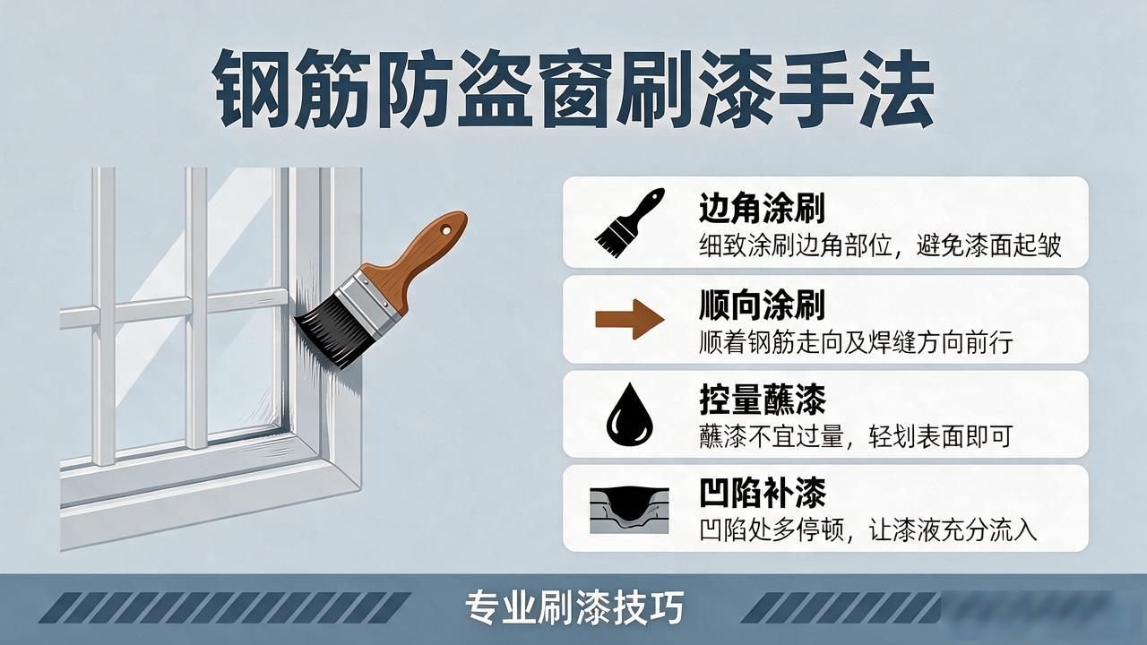 防锈漆刷漆方法_钢筋防盗窗刷漆步骤_如何保证铆焊件边角位置的喷漆质量