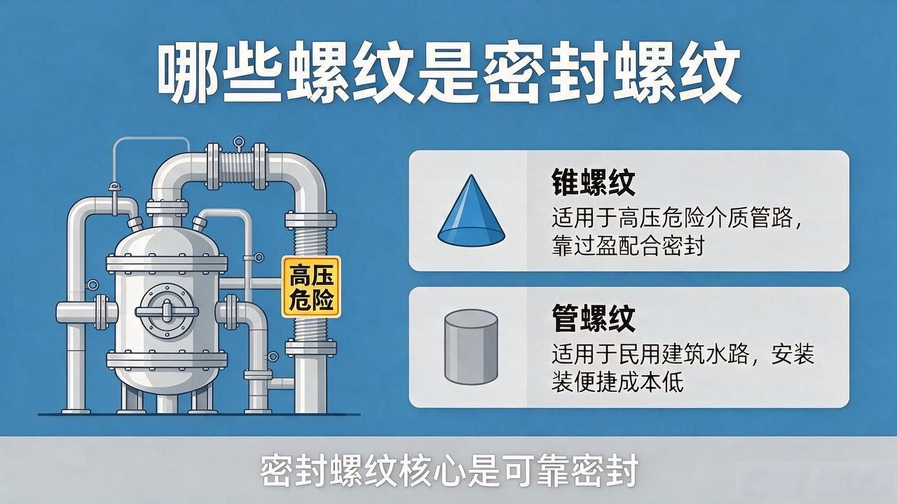密封性要求高的场合用哪种连接_密封圆柱螺纹_密封锥螺纹