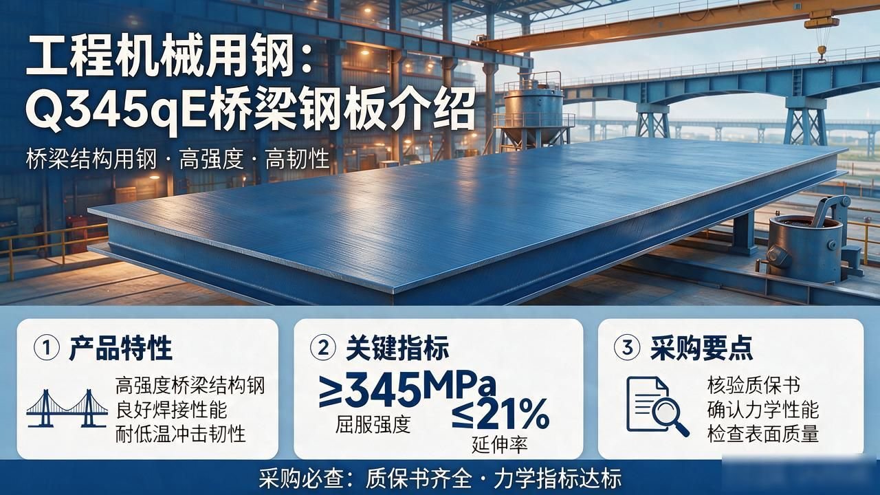Q345qE桥梁钢板特性_Q345qE桥梁钢板应用领域_工程机械结构件Q345钢板铆焊