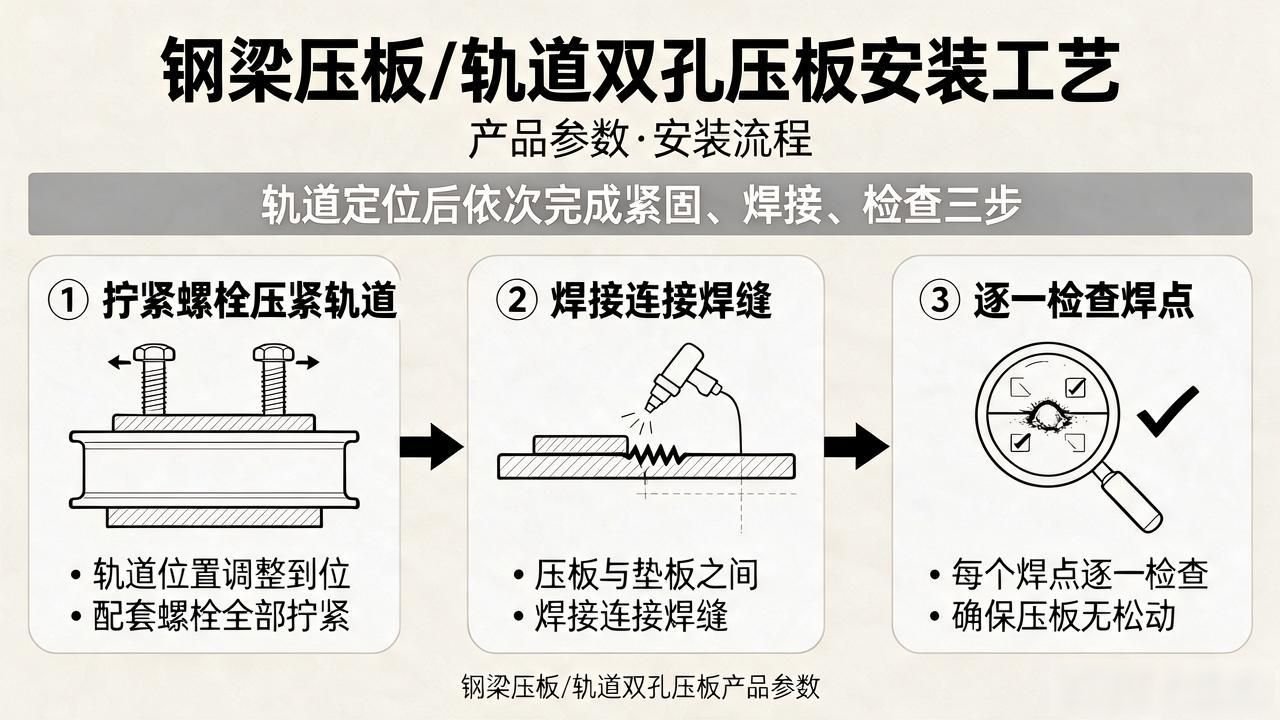 Product Parameters Of Steel Beam Pressure Plate/track Double Hole Pressure Plate-Dalian Fuhong Machinery Co., Ltd