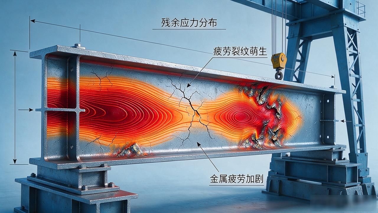 桥式起重机主梁下挠变形铆焊校正_桥式起重机主梁火焰矫正法_桥式起重机主梁变形预应力修复法
