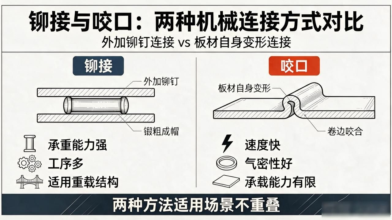 铆接定义和工艺类型_冷铆和热铆特点_白铁铆焊与咬口工艺的区别与选择
